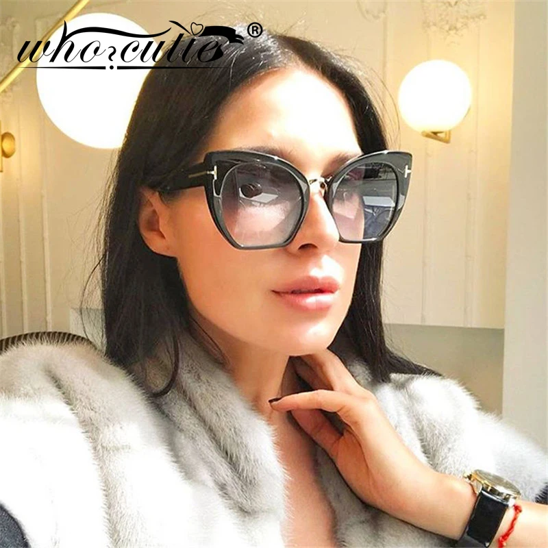Женские и мужские солнцезащитные очки с леопардовым принтом WHO CUTIE большие