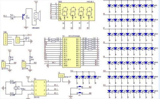 10 шт. DIY вращающийся цифровой светодиодный дисплей модуль будильник электронные цифровые часы комплект 51 SCM обучающая доска 5 в DS1302