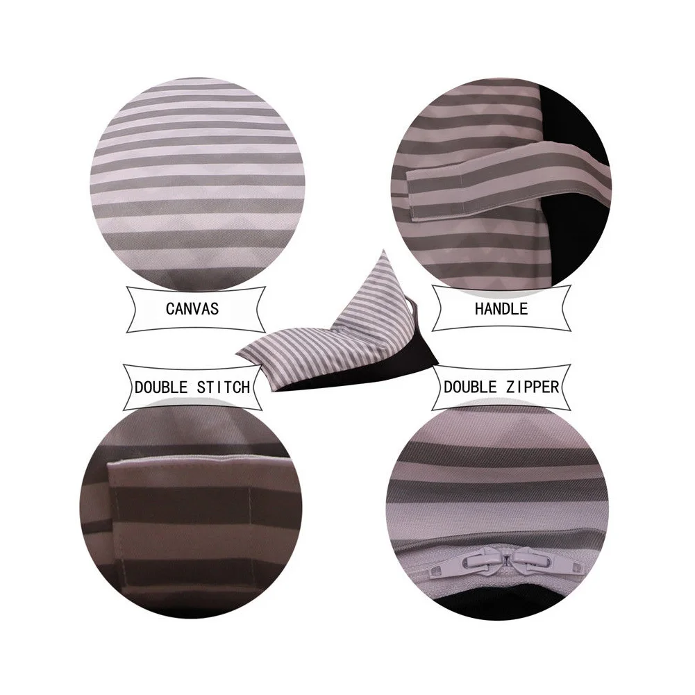 

Storage Bean Bag Large Chair Stripe Pouch Chair Sofa Stuffed Toy Storage Bag Back Support