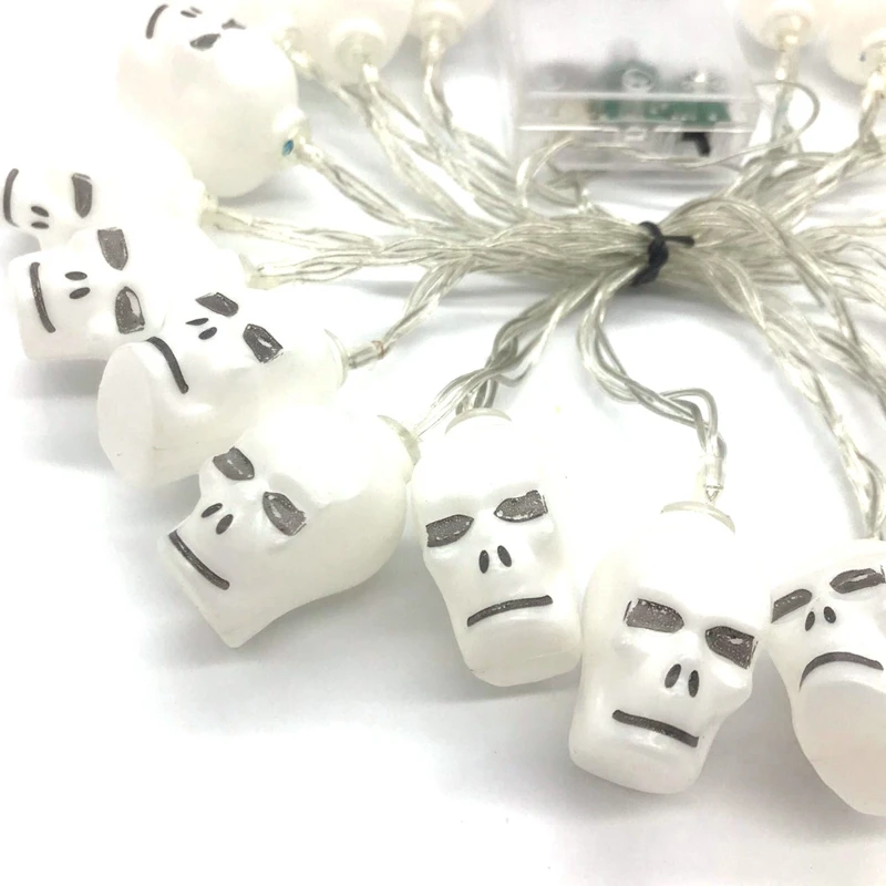 Promotion! 20LED Skull Ghost Halloween Decoration Battery Powered Skull String Lights for Festival Party Show Cosplay Garden Out