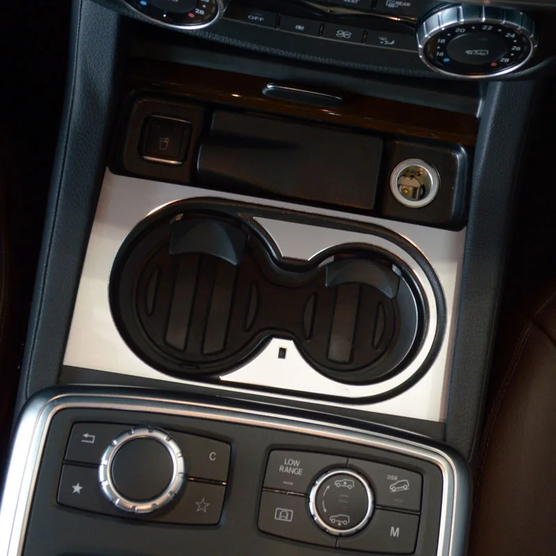 Автомобильная центральная консоль держатель стакана воды панель Украшение Наклейка Накладка для Mercedes Benz ML W166 GL GLE W166 GLS X166 аксессуары