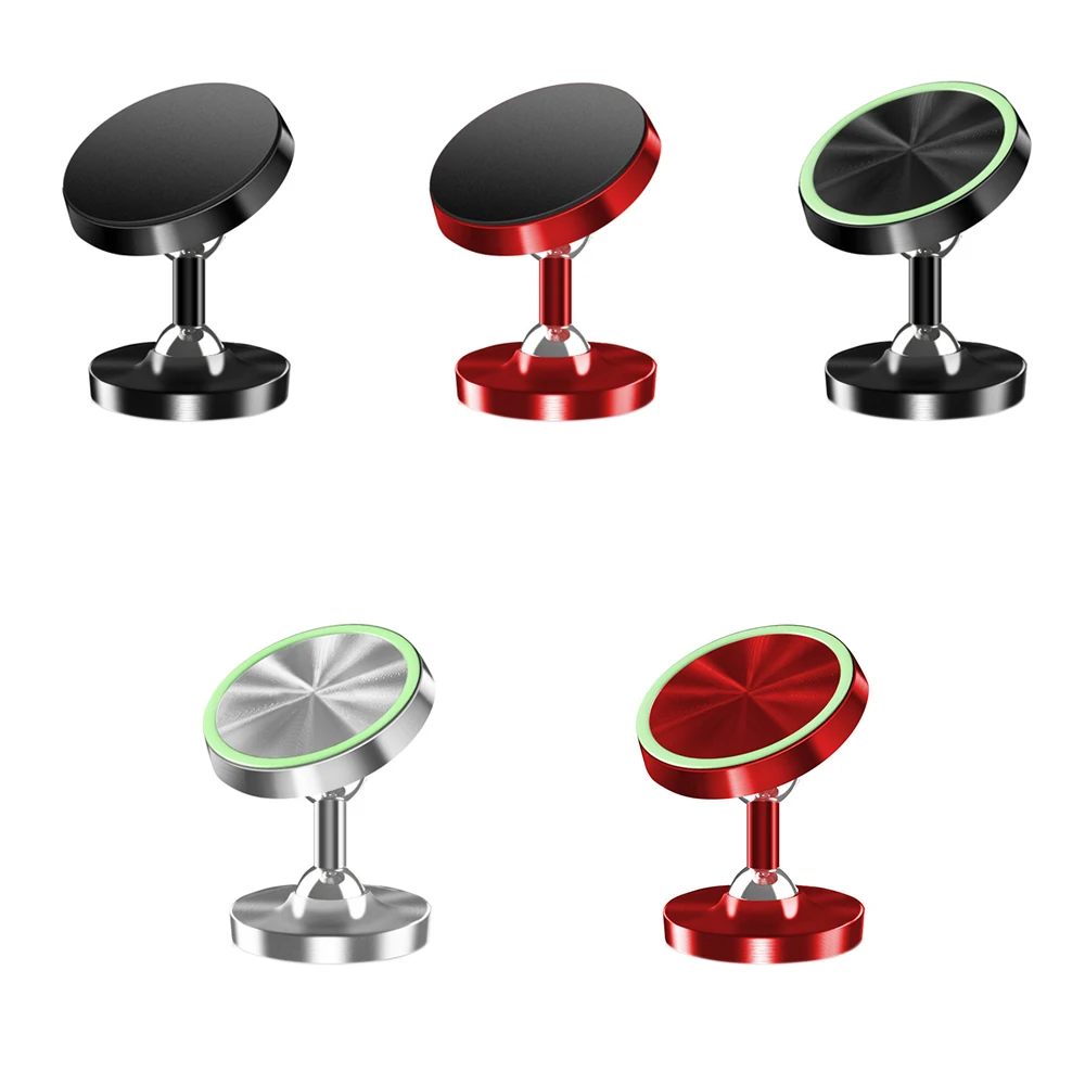Two Way Adjust Car Phone Holder Stand Luminous Magnetic Car Holders 360 Degree Magnet Universal Mobile Mount Desk Stands 1pcs