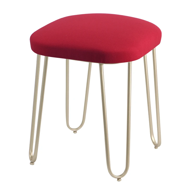 European dressing stool modern simple pastoral dressing stool fashion American iron creative furniture bedroom tea table stool - Цвет: 3