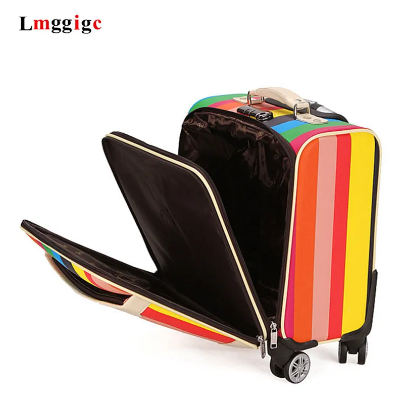 18 дюймовый чехол для путешествий на колесиках багажная коробка салона цветная