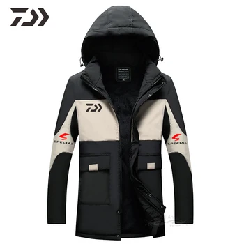 

Daiwa Jacket Fishing Clothing Men Thermal Fishing Shirt Men Clothes for Winter Shitr Hooded Fishing Clothes Patchwork Outdoor