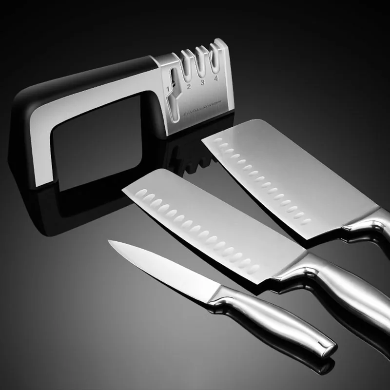 

4in 1 Stages Knife Sharpener Portable Easy To Use Knife Sharpening System Kitchen Fruit Vegetarian Knifes Sharpening Stone Tool