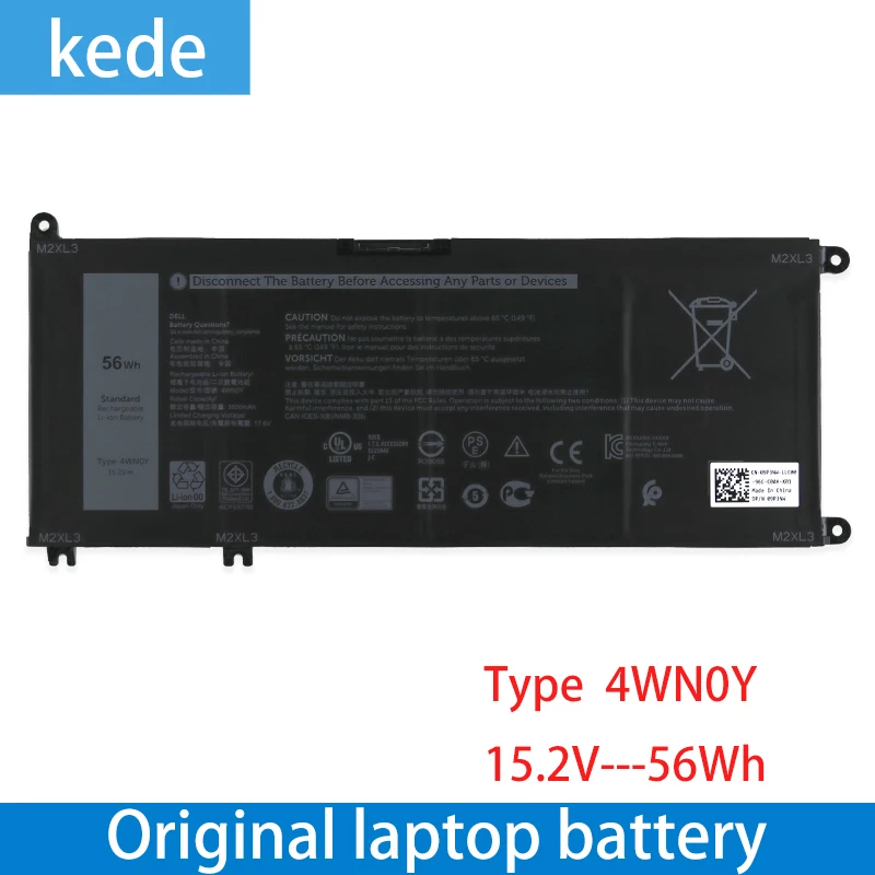 Kede Сменный аккумулятор для ноутбука dell Тип 4WN0Y 15,2 V 56Wh
