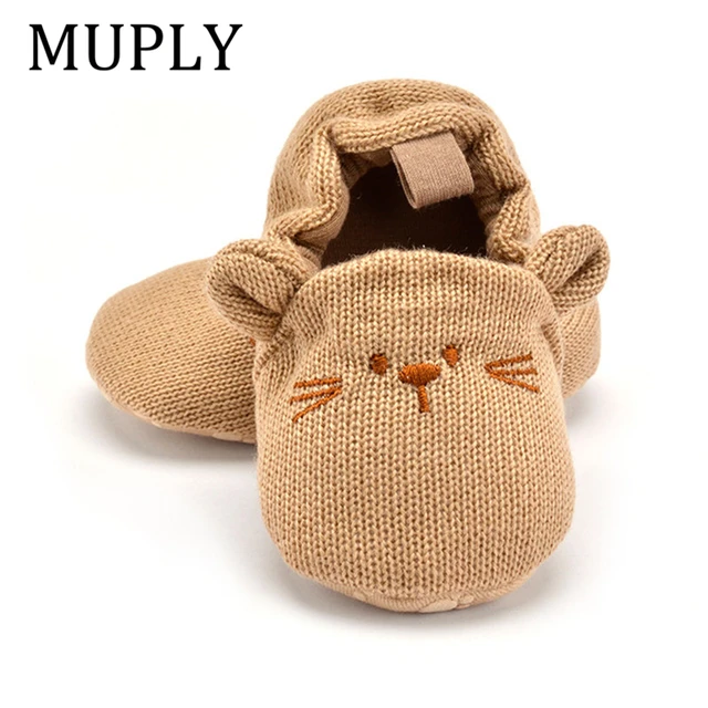 Adorable Infant Slippers Toddler Baby Boy Girl Knit Crib Shoes Cute Cartoon Anti-slip Prewalker Baby Slippers 1