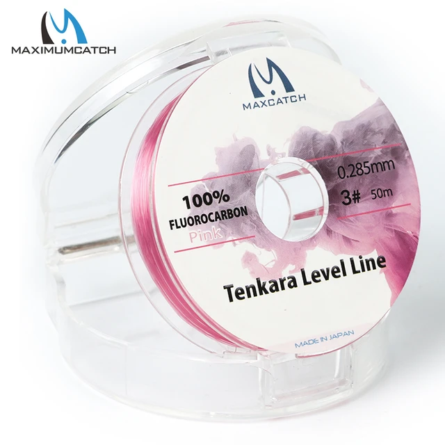 Maximumcatch Tenkara Level Line 50M 2.5#/3.0# Fluorocarbon Pink/Orange  Tenkara Fly Fishing Line