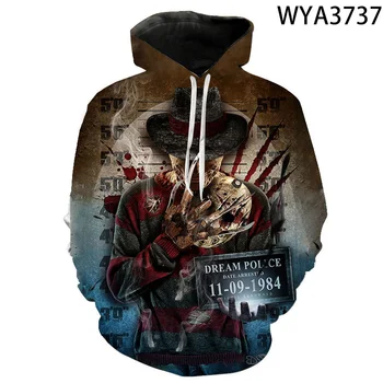 

New Fashion Casual Freddy Krueger Hoodies 3D Printed Men Women Children Sweatshirts Boy Girl Kids Streetwear Pullover Tops