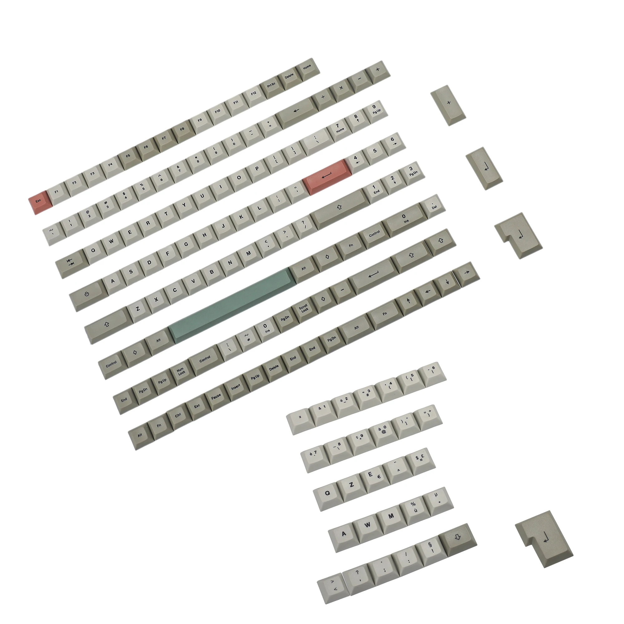 Kit de Teclado mx com Perfil Dsa 61 87 104 96 84 Barra Ansi Iso Azerty Qwitz Espanha Reino Unido Francês Alemão Italiano Keyconjunto Pbt Keycap para Teclado mx
