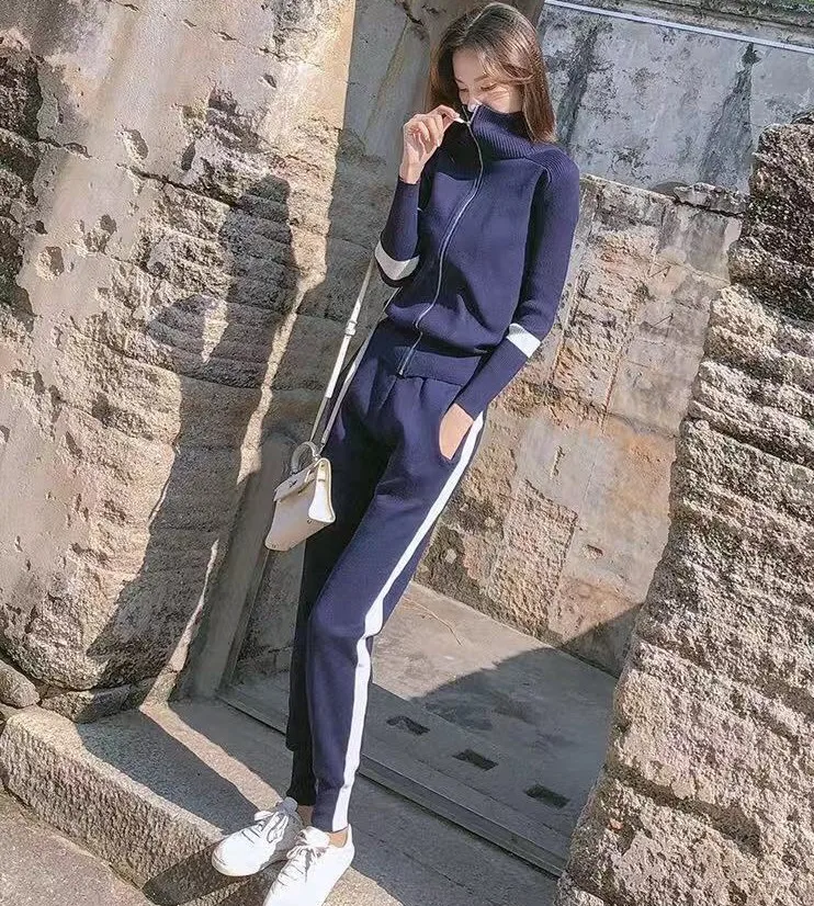 

2019Autumn new women's fashion casual suit travel running sportswear long-sleeved jacket trousers two-piece