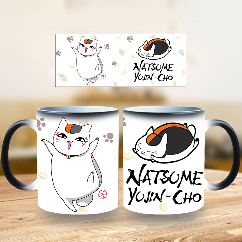 Аниме Natsume's Book of Friends кружка с рисунком кошки меняющая цвет кофе молочный чай
