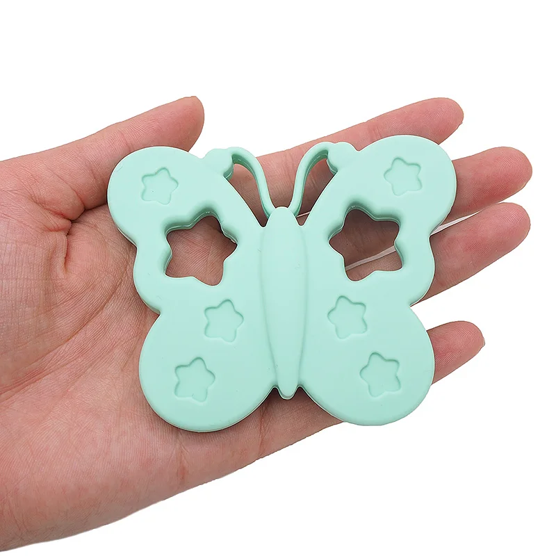 Chenkai 10 шт. BPA Силиконовая Бабочка Прорезыватель для зубов соска ручной работы Прорезыватель для зубов DIY для кормления ребенка соска клип ожерелье ювелирные изделия