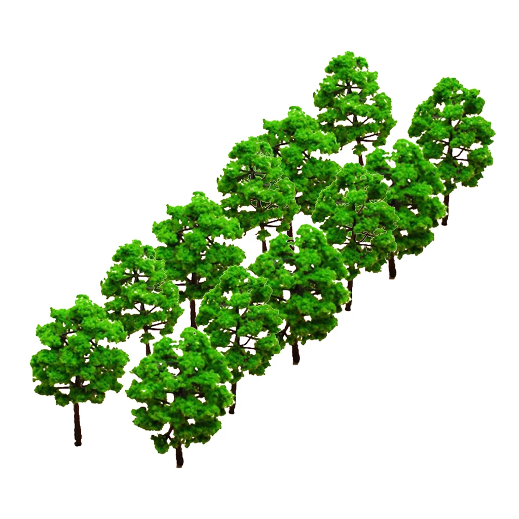Model Train Tree Forest Making Accessories 1/100 Scale Railway Railroad Scenery Diorama or Layout, Pack of 10