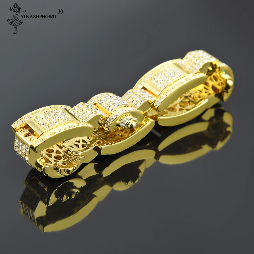 Хип-Хоп 30 мм 2 см Iced Out AAA циркония CZ cooper кубинские звенья цепи браслет для мужчин рэппер ювелирные изделия Золото Серебро Цвет Лидер продаж