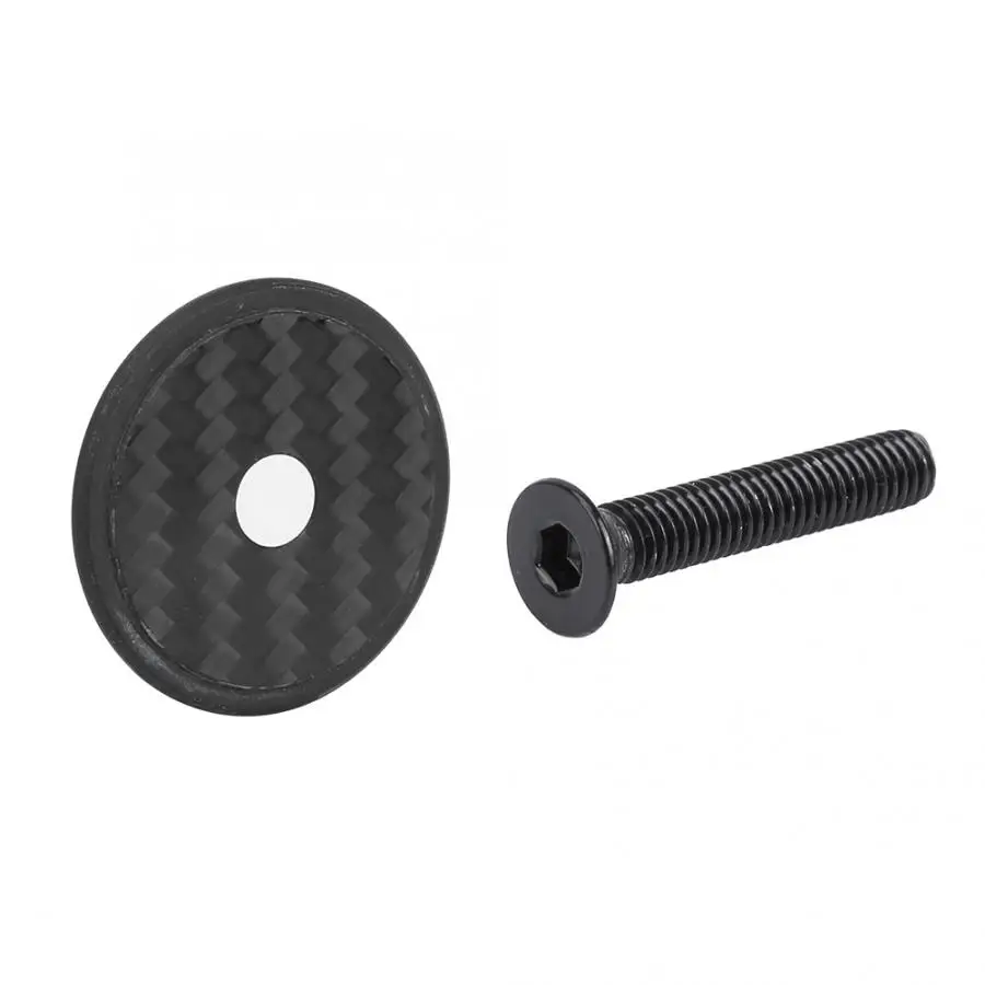 Durable Waterproof Carbon Fiber Bicycle Stem Headset Top Cap with Screw for Mountain Bike Accessories