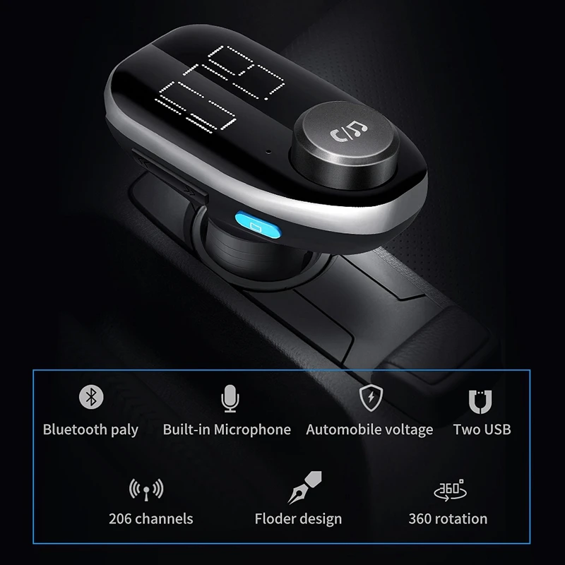 Беспроводной Bluetooth Автомобильный fm-передатчик модулятор mp3-плеер с 2 Usb интерфейсом автомобильное зарядное устройство пульт дистанционного управления и Fm цифровой светодиодный дисплей
