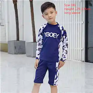 3XL Long sleeve Детский купальный костюм из 3 предметов для мальчиков брендовый Купальник Спортивный Топ для серфинга костюмная пляжная одежда комплект одежды для мальчиков, купальный костюм - Цвет: 3XL Long sleeve