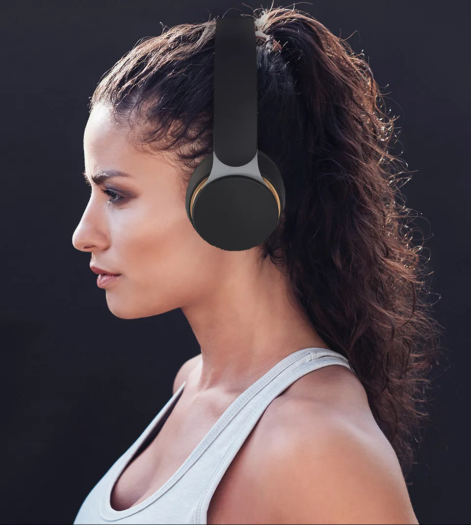 New Bluetooth Headset Stereo Subwoofer Wireless Sports Headset Folding Card Mobile Phone Computer Headset Bluetooth Headset
