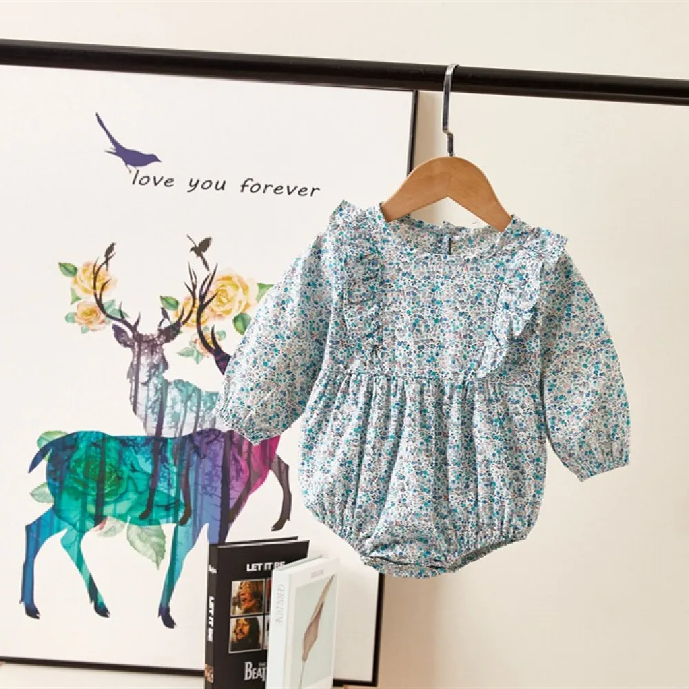 Комбинезон для новорожденных девочек с шапкой Детский комбинезон цветочным