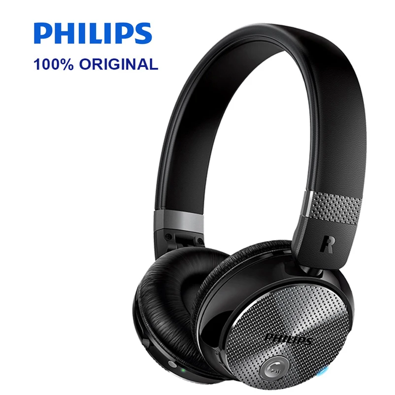 Оригинальные Наушники Philips SHB8850 с активным шумоподавлением Беспроводная Bluetooth NFC гарнитура с микрофоном для мобильного телефона - Цвет: Черный
