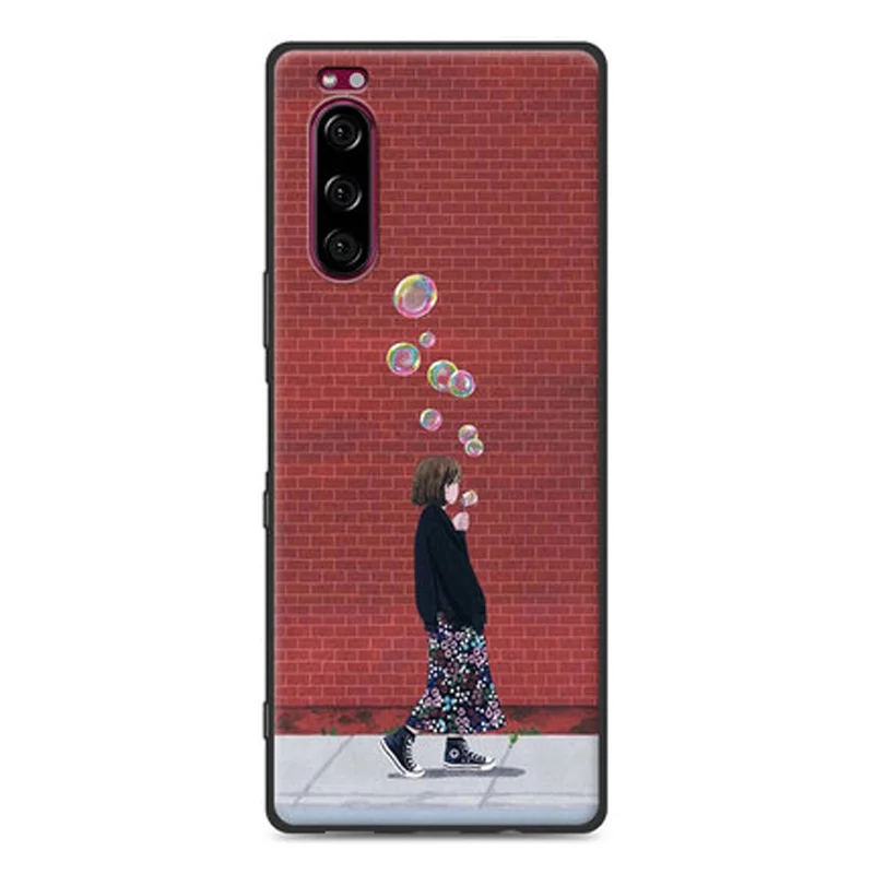Полный чехол для sony Xperia 5, чехол, роскошный, HD, мультяшный, окрашенный, мягкий, TPU, чехол для sony Xperia5 J9210, чехол для телефона s, для sony 5 - Цвет: A1