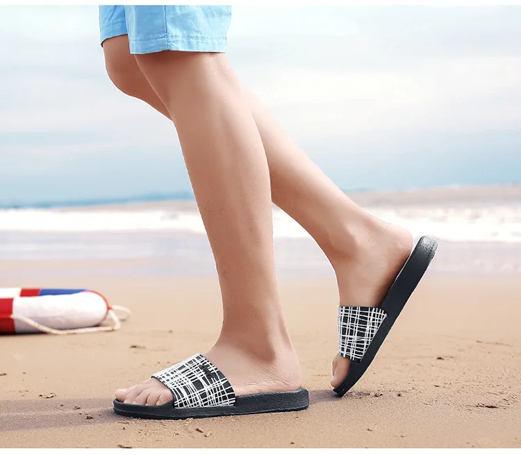 Летние мужские тапочки; пляжные сандалии; нескользящие повседневные вьетнамки на плоской подошве; домашняя обувь; домашние Тапочки для гостей