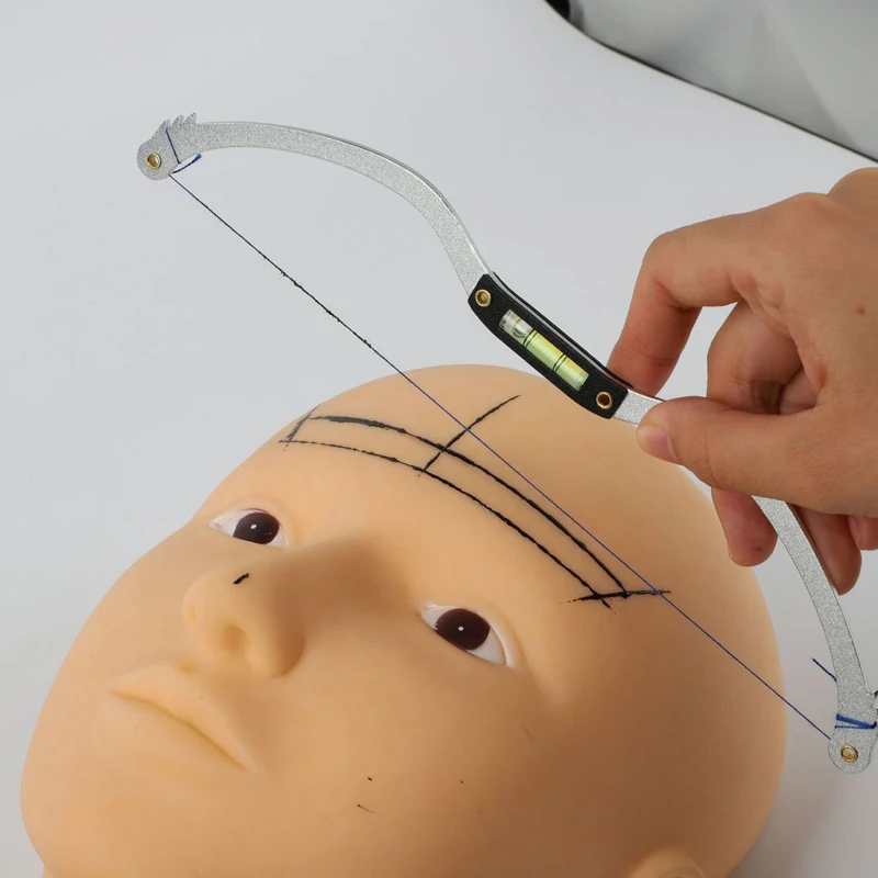 Microblading Permannet Makeup Bow and Arrow Line Ruler For String Pre Inked tattoo PMU Mapping Measuring Brow