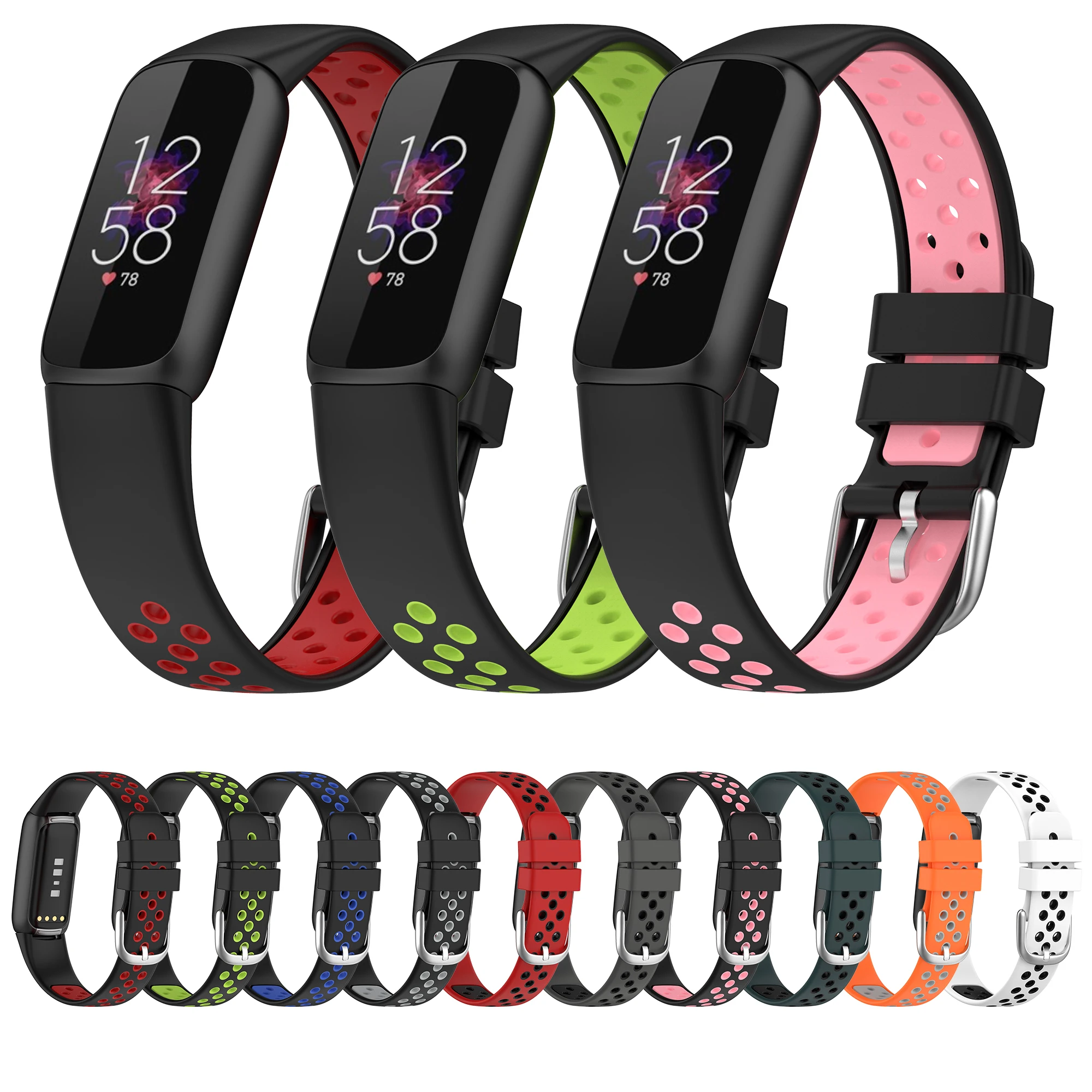 Силиконовый спортивный сменный ремешок для Fitbit Luxe мягкий браслет часов умных Lux