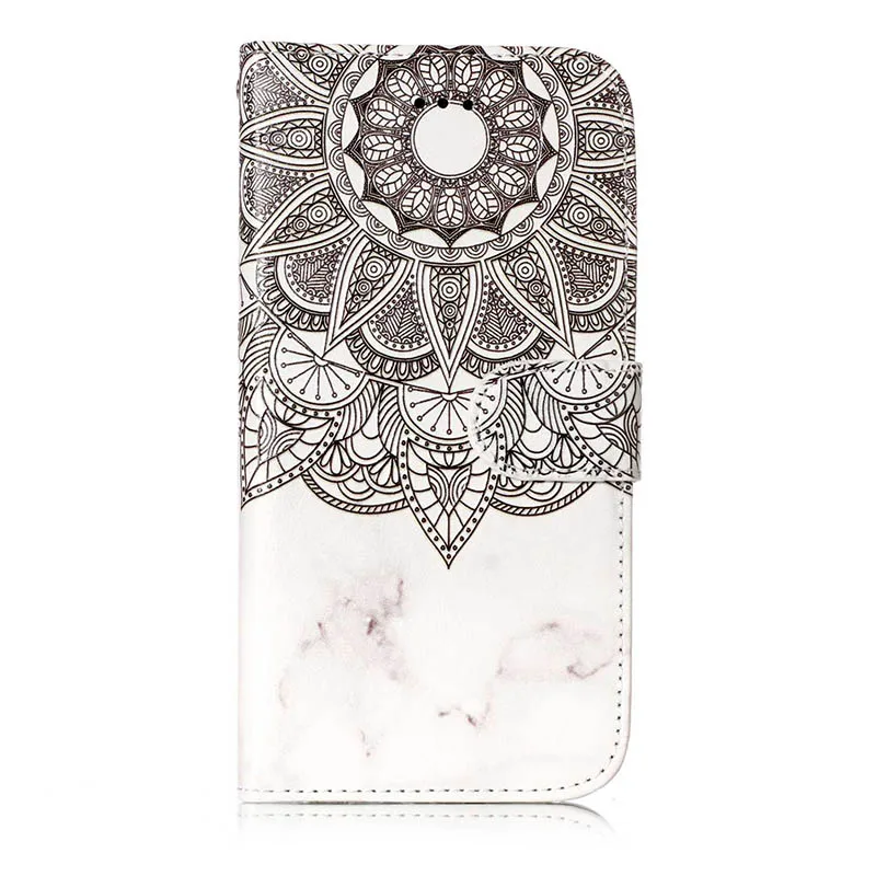Marble Mandala Флип кожаный чехол-бумажник для iPhone 11 Pro Max задняя крышка для iPhone XS Max X XR 5S SE 6S 7 8 Plus Funda для iPod Touch 5 6 - Цвет: Marble Mandala