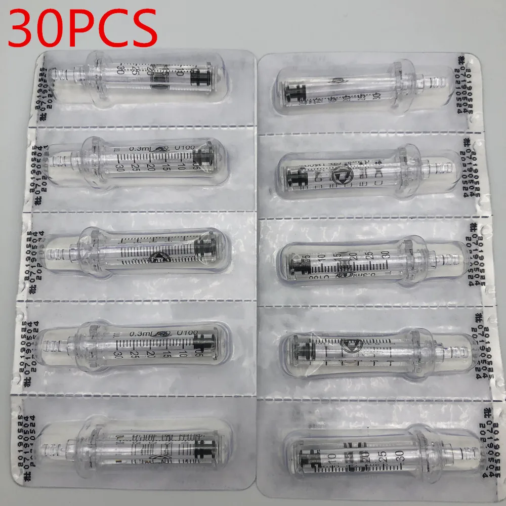 30PCS Ampoule Head Качественная Стерильная ампульная головка для гиалуроновой ручки, пистолет с гиалуроновой кислотой, распылитель, расходные материалы для красоты, наполнитель для губ против морщин - Габаритные размеры: 30PCS Ampoule Head