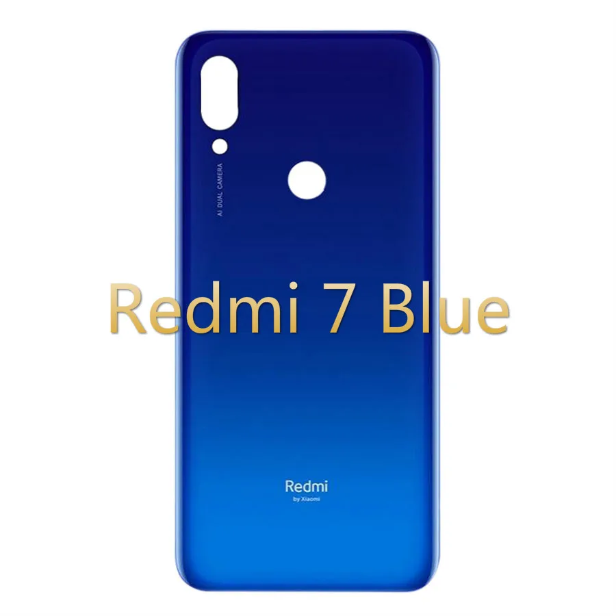 Redmi7 Blue Задняя крышка для Xiaomi Redmi Note 7 Pro Крышка батарейного отсека задняя дверь Корпус чехол Redmi Note 7 Крышка батарейного отсека Note7 задняя панель Замена - Цвет: Redmi7 Blue