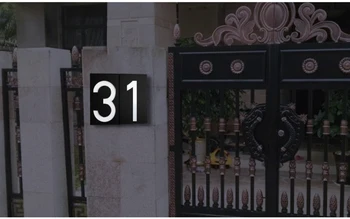

1pcs House Number Doorplate Solar Light Digital Address Number Digits Wall Mount LED Door Lights For Home Hotel 0123456789