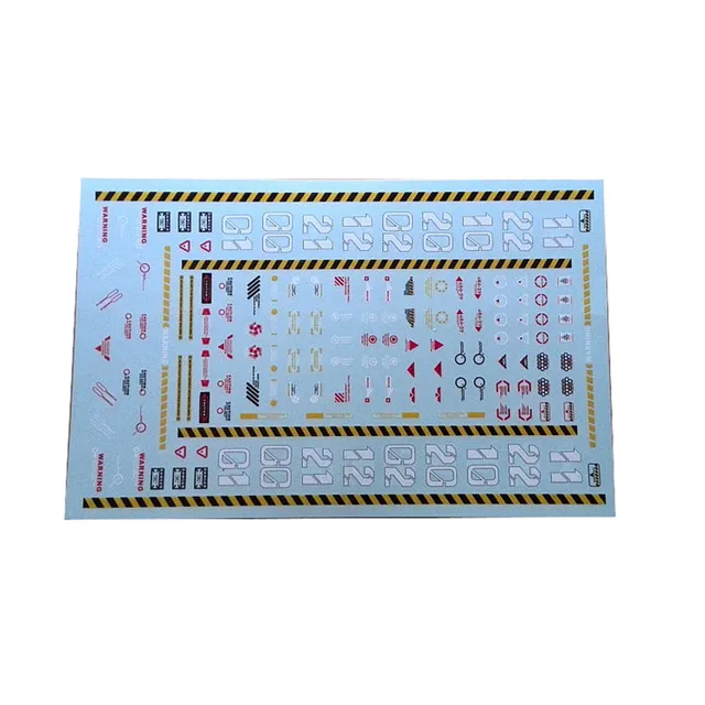 Safety Warning Decal Stickers for MECHANICAL CHAIN ACTION BASE Machine Nest For Gundam Model MSG Decals 1