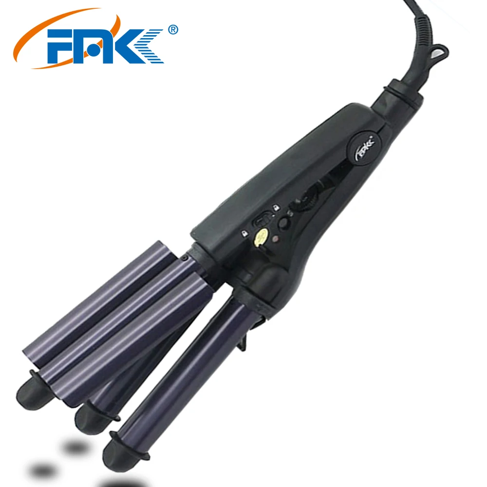 

FMK Barrel Roller Hair Curler Iron Waver Ceramic Triple Curling Styling Tools 110-220V Professional Styler Hair Electric Curling