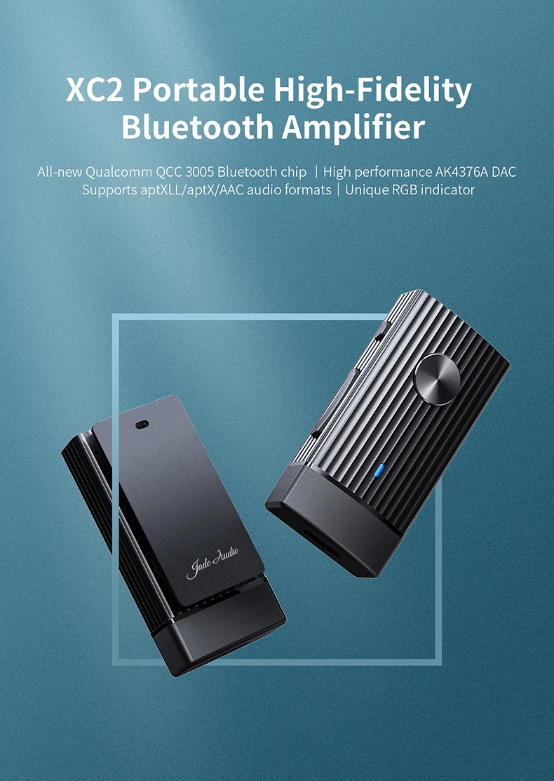 JadeAudio(FiiO) XC2 Bluetooth усилитель 5,0 аудио приемник с поддержкой AAC/APTXLL, USB DAC и портом type C