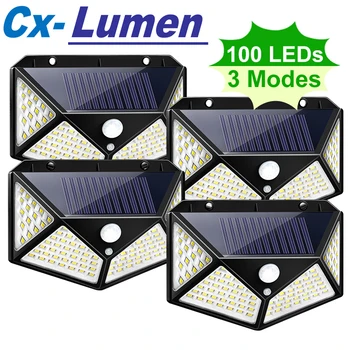 

CX-Lumen 100 LED Solar Light Outdoor Solar Lamp Powered Sunlight Waterproof PIR Motion Sensor Street Light for Garden Decoration