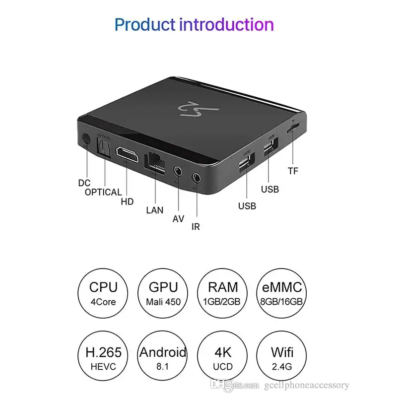 S2 1 год QHD ТВ PRO ТВ коробка IP ТВ код Смарт Android 8,1 Media Player мини ТВ канал 1500+ 6000 VOD Live IP ТВ set top tv Box