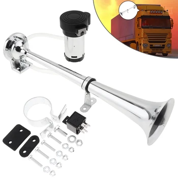 

150dB 12V Car Single Trumpet Musical Air Horn Kit with Dustproof Compressor Super Loud Auto Sound for Car Truck Lorry Boat Train