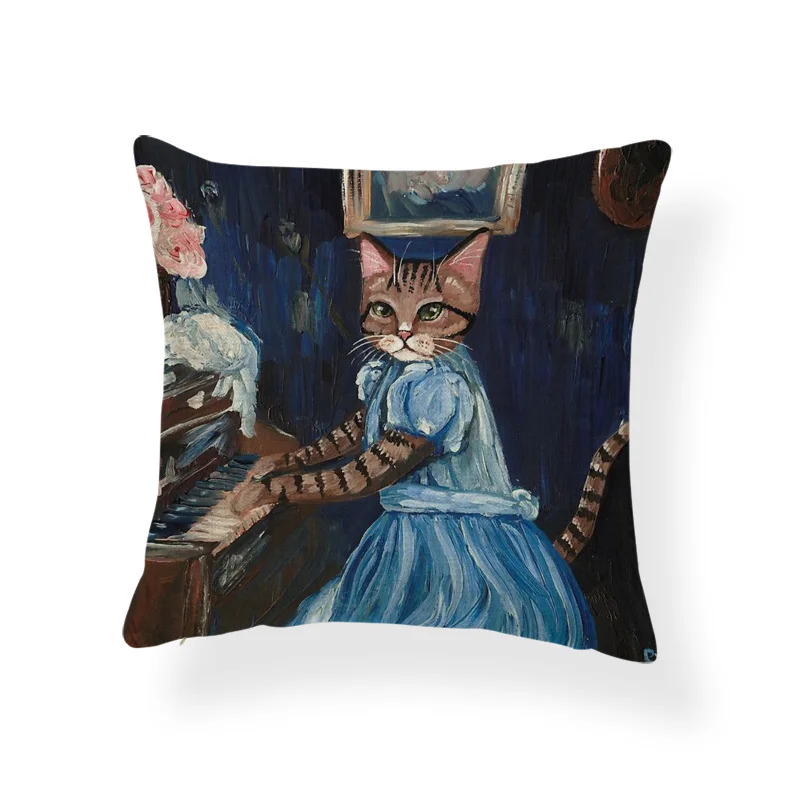 13 Картина маслом милый чехол для подушки с кошкой диван кровать домашняя декоративная модная наволочка на подушку для стула подушки Рождество - Цвет: 13