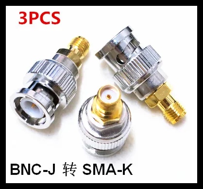 3 шт медный BNC-J для SMA-K РЧ-головки - Цвет: Белый