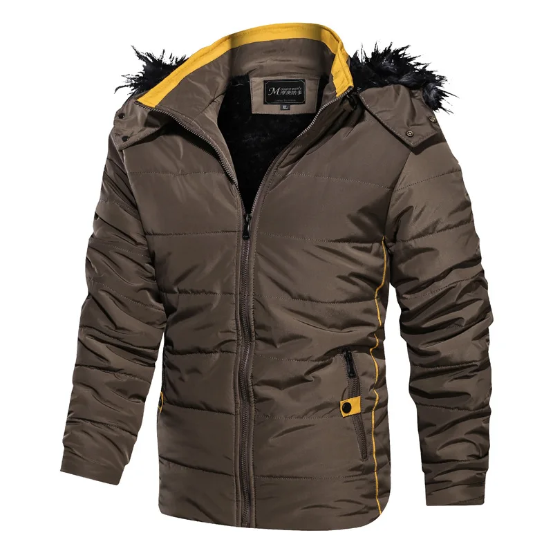 The North Face Jacket, зимнее мужское повседневное пальто с меховым воротником, толстая Мужская куртка, модная Свободная куртка с капюшоном, Giubbotto Uomo Invernale
