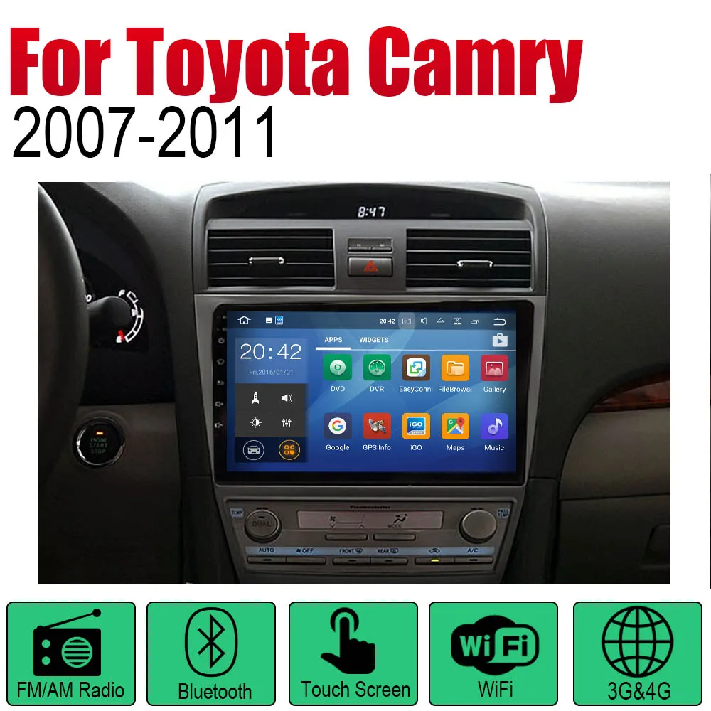 Standard machine ZaiXi Android 2 Din Авто Радио для Toyota Camry 2007~ 2011 Автомобильный мультимедийный плеер gps навигационная система Радио стерео - Цвет: Standard machine