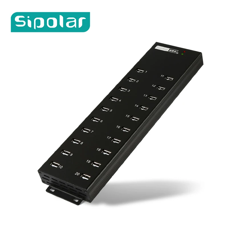 Sipolar промышленный 20 портов Алюминиевый usb 2 0 концентратор с несколькими портами