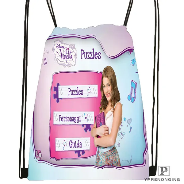 Drawstring Backpack Индивидуальная походная сумка на шнурке Violetta для мужчин и женщин, милый рюкзак для детей(черная спинка) 31x40 см#180531-01-35 - Цвет: Drawstring Backpack
