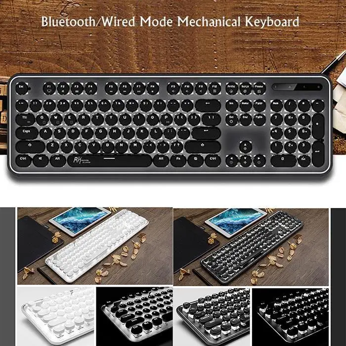 Панк стиль Bluetooth механический телефон планшет есть 104 клавиш курица 2.00.6mm 200mA игровая клавиатура USB+ Bluetooth