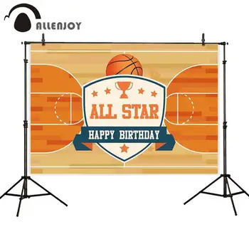 

Allenjoy Basketball Court Backdrop Stars Boy Happy Birthday Wall Backdrop Decor Sports Baby Shower Celebrate Event Photozone