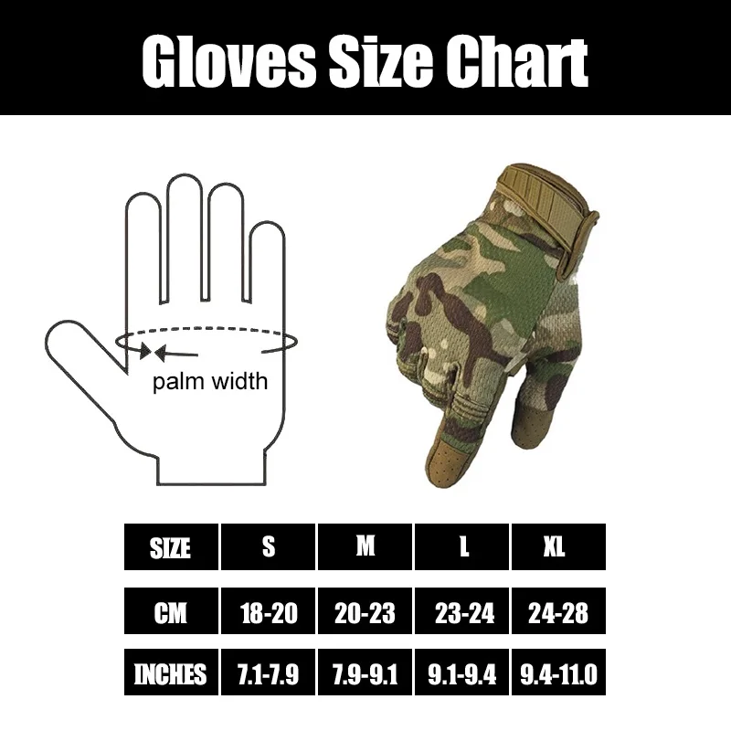 Men Riding Gloves Cycling Bike Full Finger Motos Racing Gloves Antiskid Screen Touch Outdoor Sports Tactical Gloves Protect Gear