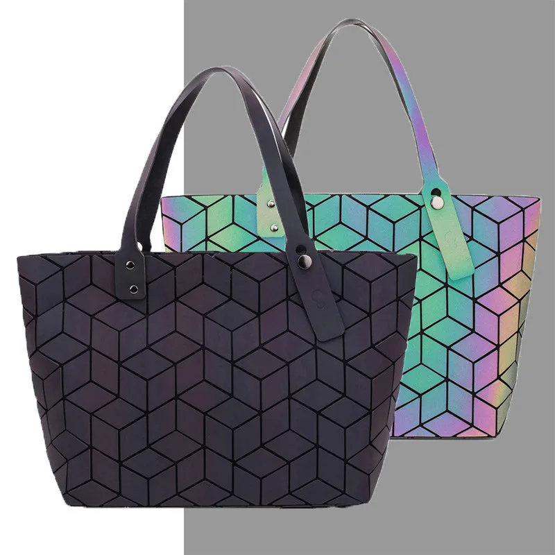 Женские сумки сумка с геометрическим рисунком блестки зеркальные простые складные сумки через плечо яркие сумки голограмма bolsa feminina Новинка